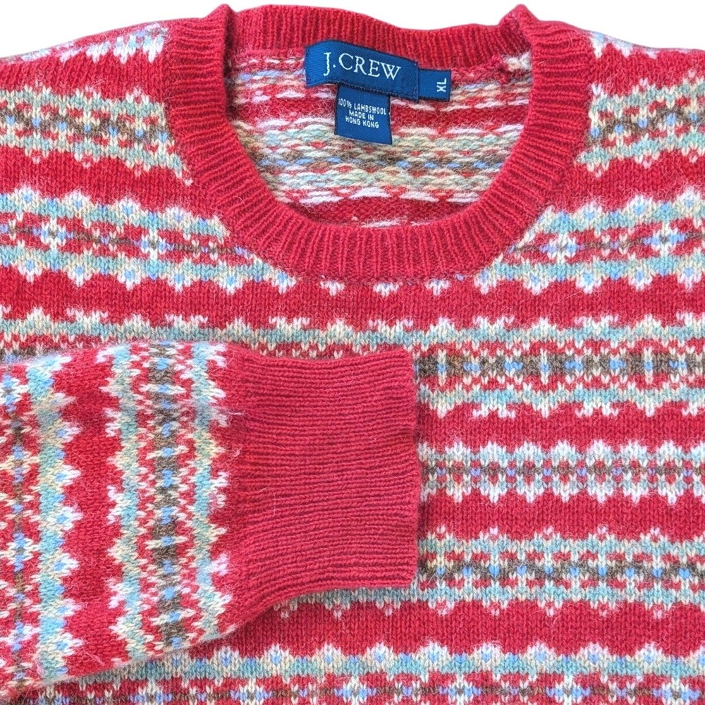 J.Crew Fair Isle Nordic Lambswool Sweater Y2K Vintage Christmas Holiday Small
